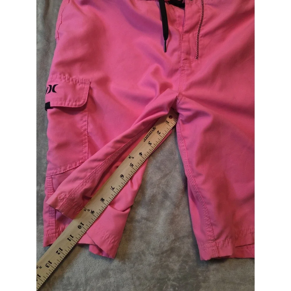 Hurley Mens Board Shorts Size 33 Pink Surf Swim Beach Logo Drawstring